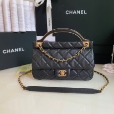 샤넬 CHANEL 2021 SS 램스킨 체인 퀄팅 토트백 블랙 AS2438 커스텀급