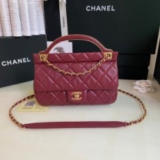 샤넬 CHANEL 2021 SS 램스킨 체인 퀄팅 토트백 레드 AS2438 커스텀급