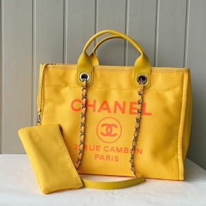 샤넬 CHANEL 2021 SS 로고 체인 도빌백 옐로우 AS66941 커스텀급