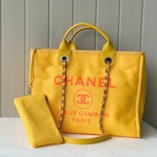샤넬 CHANEL 2021 SS 로고 체인 도빌백 옐로우 AS66941 커스텀급
