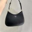 프라다 PRADA 2021 SS 클레오 브러시드 사피아노 블랙 호보백 미듐 1BC303 커스텀급