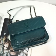 생로랑 SAINT LAURENT 2021 SS 로고 포켓 딥그린 빈티지 체인 숄더백 5811 커스텀급