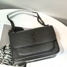 생로랑 SAINT LAURENT 2021 SS 로고 포켓 딥그레이 빈티지 체인 숄더백 2830 커스텀급