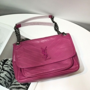 생로랑 SAINT LAURENT 2021 SS 로고 포켓 핫핑크 빈티지 체인 숄더백 2830 커스텀급