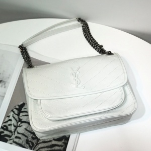 생로랑 SAINT LAURENT 2021 SS 로고 포켓 화이트 빈티지 체인 숄더백 2830 커스텀급