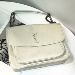 생로랑 SAINT LAURENT 2021 SS 로고 포켓 아이보리 빈티지 체인 숄더백 2829 커스텀급