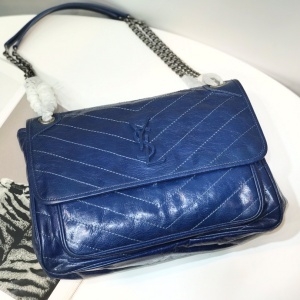 생로랑 SAINT LAURENT 2021 SS 로고 포켓 블루 빈티지 체인 숄더백 2829 커스텀급