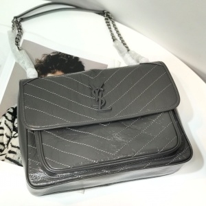 생로랑 SAINT LAURENT 2021 SS 로고 포켓 딥그레이 빈티지 체인 숄더백 2829 커스텀급