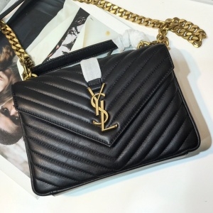 생로랑 SAINT LAURENT 2021 SS 골드로고 쉐브론 블랙 체인 크로스백 2802 커스텀급