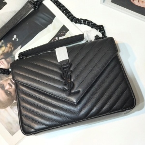 생로랑 SAINT LAURENT 2021 SS 블랙로고 쉐브론 블랙 체인 크로스백 2802 커스텀급