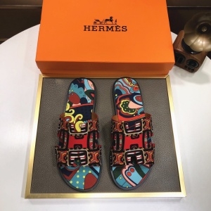 에르메스 HERMES 2021 SS 캐릭터 프린팅 H로고 남성 슬리퍼 커스텀급