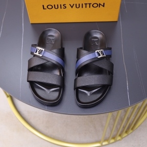 루이비통 LOUIS VUITTON 2021 SS 레더 버클 투톤 남성 슬리퍼 커스텀급