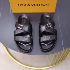 루이비통 LOUIS VUITTON 2021 SS 레더 버클 다미에 블랙 남성 슬리퍼 커스텀급