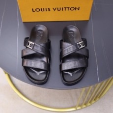루이비통 LOUIS VUITTON 2021 SS 레더 버클 블랙 남성 슬리퍼 커스텀급