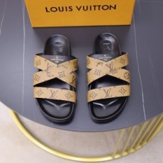 루이비통 LOUIS VUITTON 2021 SS 레더 버클 모노그램 카멜 남성 슬리퍼 커스텀급