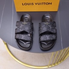 루이비통 LOUIS VUITTON 2021 SS 레더 버클 모노그램 블랙 남성 슬리퍼 커스텀급