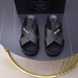 프라다 PRADA 2021 SS 사피아노 로고 남성 슬리퍼 커스텀급