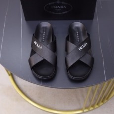 프라다 PRADA 2021 SS 사피아노 로고 남성 슬리퍼 커스텀급