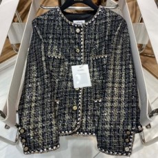 샤넬 CHANEL 2021 SS 스티치 블랙 여성 자켓 커스텀급