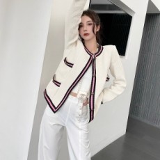 구찌 GUCCI 2021 SS 삼선 포켓 아이보리 여성 자켓 커스텀급