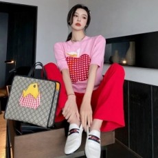 구찌 GUCCI 2021 SS 애폴 캐릭터 니트 여성 반팔티 커스텀급