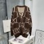 구찌 GUCCI 2021 SS 캐릭터 로고 니트 브라운 여성 가디건 커스텀급