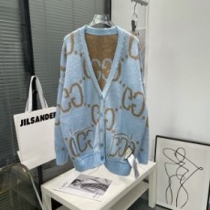 구찌 GUCCI 2021 SS 캐릭터 로고 니트 민트 여성 가디건 커스텀급