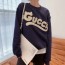 구찌 GUCCI 2021 SS 큐빅 로고 여성 긴팔티 네이비 커스텀급