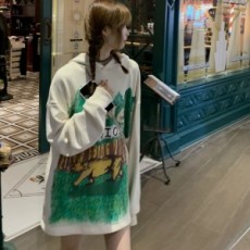아크네 ACNE 2021 SS 캐릭터 프린트 아이보리 여성 후드티 커스텀급