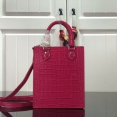 루이비통 LOUIS VUITTON 2021 SS 악어가죽무늬 브띠 삭 플라 핫핑크 토트백 M80169 커스텀