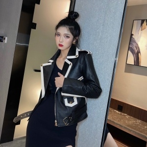 발망 BAIMAIN 2021 SS 포켓 라인 캐릭터 여성 양가죽 점퍼 커스텀