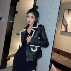 발망 BAIMAIN 2021 SS 포켓 라인 캐릭터 여성 양가죽 점퍼 커스텀