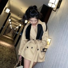 버버리 BURBERRY 2021 SS 포켓 투톤 여성 양가죽 코트 커스텀