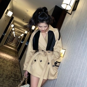 버버리 BURBERRY 2021 SS 포켓 투톤 여성 양가죽 코트 커스텀