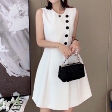 버버리 BURRRENI 2021 SS 투톤 단추장식 민소매 여성 원피스 커스텀