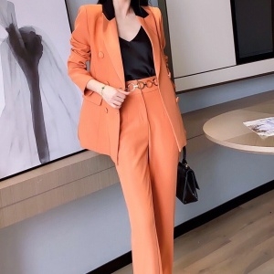 에르메스 HERMES 2021 SS 투톤 카라 자켓 바지 여성 세트 커스텀