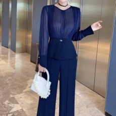 디올 DIOR 2021 SS 시스루 블라우스 상의 바지 여성 세트 커스텀