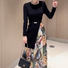 구찌 GUCCI 2021 SS 플라워 투톤 니트 여성 원피스 커스텀