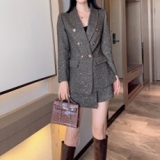 샤넬 CHANEL 2021 SS 펄무늬 단추 자켓 반바지 여성 세트 커스텀