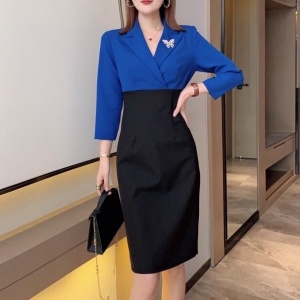 발렌티노 VALENTINO 2021 SS 투톤 카라 여성 원피스 커스텀