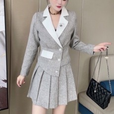 샤넬 CHANEL 2021 SS 투톤 카라 자켓 스커트 여성 세트 커스텀
