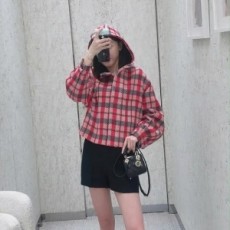 디올 DIOR 2021 SS 체크무늬 후드 여성 자켓 커스텀