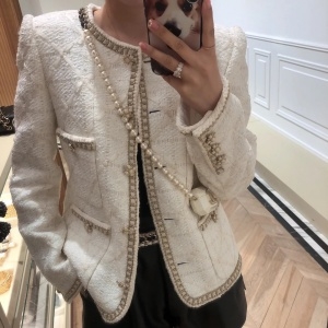 샤넬 CHANEL 2021 SS 스티치 퀄팅 포켓 여성 자켓 커스텀