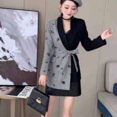 프라다 PRADA 2021 SS 투톤 리본벨트 여성 자켓 커스텀