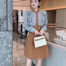 버버리 BURBERRY 2021 SS 플라워 프릴 투톤 여성 원피스 커스텀