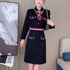 구찌 GUCCI 2021 SS 포켓 카라 리본 여성 원피스 커스텀
