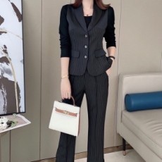 디올 DIOR 2021 SS 니트 스트라이프 조끼 바지 여성 3종세트 커스텀