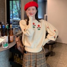 구찌 GUCCI 2021 SS 플라워 자수 니트 여성 상의 커스텀