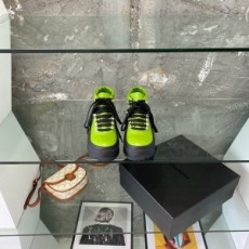 질샌더 JILSANDER 2021 SS 투톤 레더 형광그린 하이탑 여성 슈즈 커스텀