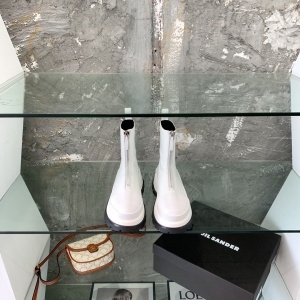 질샌더 JILSANDER 2021 SS 투톤 지퍼 화이트 여성 쇼트부츠 커스텀